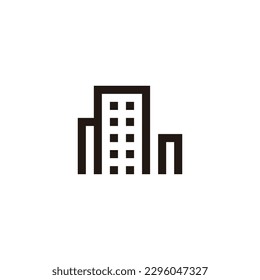 Letter m and n building, squares geometric symbol simple logo vector
