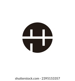 Letter m and n circle, unique geometric symbol simple logo vector