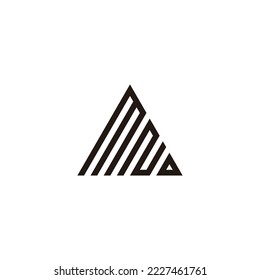 Letter m, N and D triangle, building geometric symbol simple logo vector