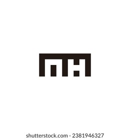 Letter M, n and H square geometric symbol simple logo vector