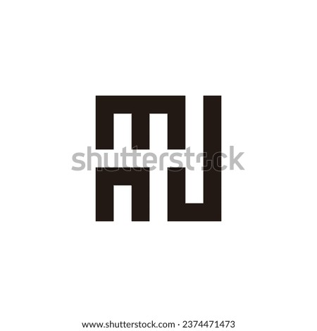 Letter m, n and J square geometric symbol simple logo vector