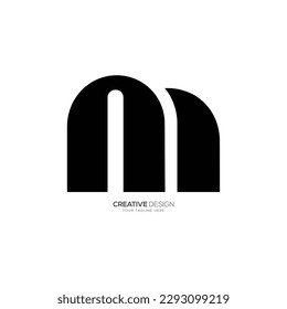 Letter M N or N M modern unique monogram creative logo