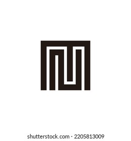 Letter M and N square, combination geometric symbol simple logo vector