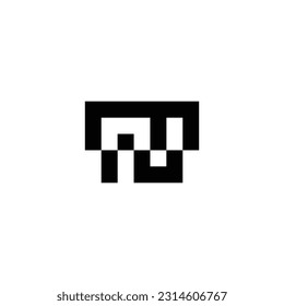 Letter m and N square, combination geometric symbol simple logo vector