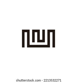Letter M and N square geometric symbol simple logo vector