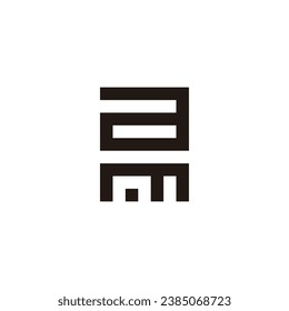 Letter a m n square geometric symbol simple logo vector