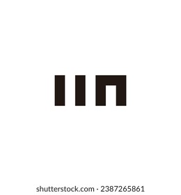Letter m n square geometric symbol simple logo vector