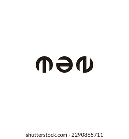 Letter M, a and N three circles geometric symbol simple logo vector