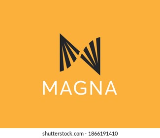 Letter M N W logo monogram, minimalistic style identity initial logo mark. Abstract science, DNA, butterfly vector sign symbol mark logotype.