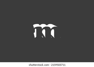 Diseño de logotipo abstracto de espacio negativo de letra M