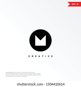 Letter M negative space logo icon design template elements