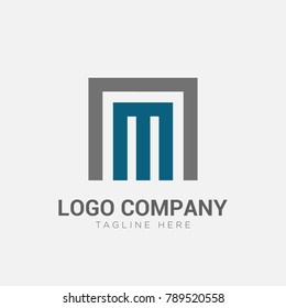Letter M AM NM logo vector. Simple and clean flat design of letter alphabet logo template, Vector Illustration