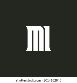 Letter M and number 1 - logo. Monogram template or logotype.  M1 - design element or icon.