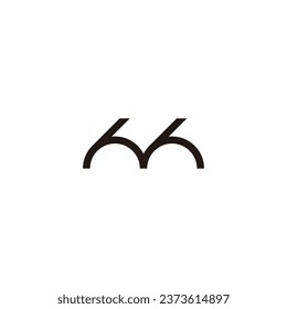 Buchstabe m Nummer 6, einfaches geometrisches Symbol, Vektorgrafik