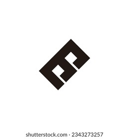 Letter m number 8 square geometric symbol simple logo vector