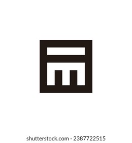 Letter m number 8 square geometric symbol simple logo vector