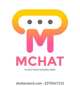 Letter M or number chat vector logo template. This design use communication symbol. Suitable for business