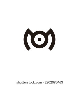 Buchstaben M und O, kreisgeometrisches Symbol, einfache Logo, Vektorgrafik