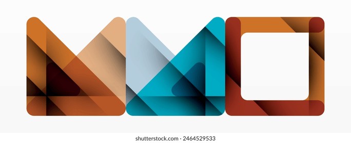 The letter m and the letter o consist of triangle shapes, adding a unique geometric element. The use of triangles brings a sense of symmetry and pattern to the design