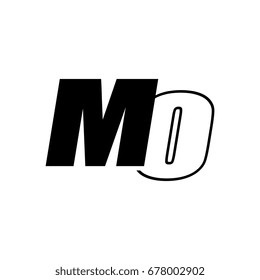 letter M and O logo overlapping black negative