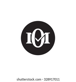 letter M and O monogram circle logo
