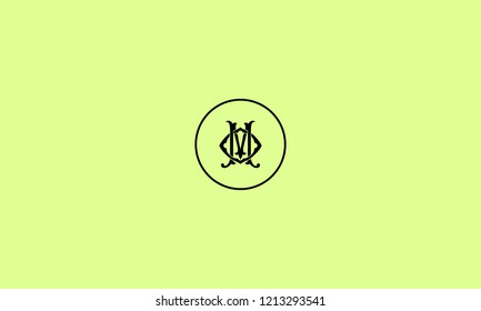 LETTER M AND O SIGNATURE LOGO WITH CIRCLE FRAME FOR LOGO DESIGN OR ILLUSTRATION USE