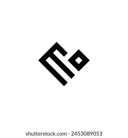 letter M and O simple square logo symbol vector