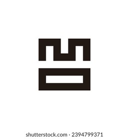 Letter m and o square geometric symbol simple logo vector