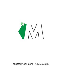Letter M on hexagon icon design concept
