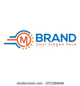 Letter M on White background. logo has the impression fast and reliable. Logo Design Template.