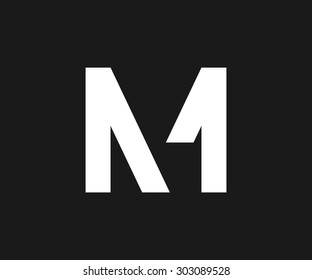 Letter M And One Logo Template