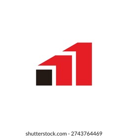 letter m one simple goemetric signal arrow logo vector 