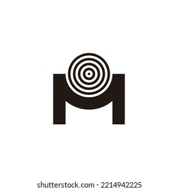 Letter M onion geometric symbol simple logo vector