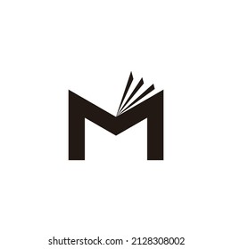 letter m open book motion simple geometric logo vector