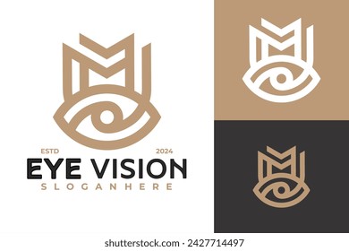 Letra M Ojo óptico Logo diseño vector símbolo icono ilustración