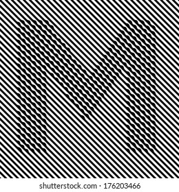 Letter M - Optical  illusion font set