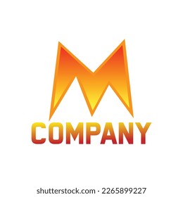 Letter M orange color making company logo design free download