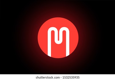 letter M orange white logo circle alphabet for company logo icon design. Suitable for a corporate or business design