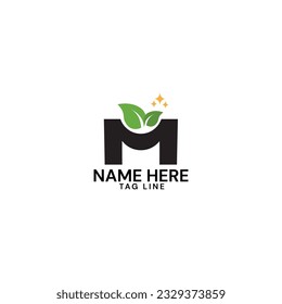 Letter M, Organic naturel logo, herbal spices Logo