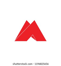 letter m origami monogram logo vector