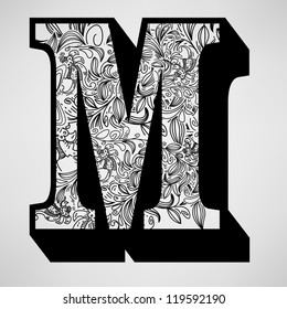 Letter M - Ornamental Initial