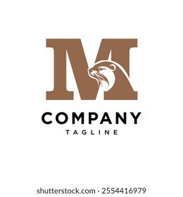 Letter M Otter Logo Icon Vector