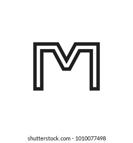 letter m outline logo vector
