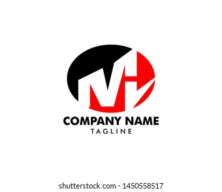 Letter M Oval Shape Initial Logo Design Template Element