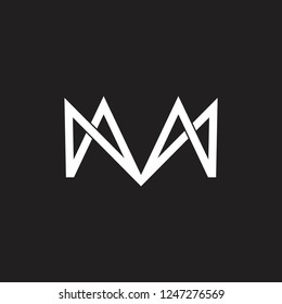 letter m overlapping lines logo 