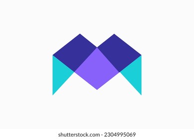 Signo del vector de diseño del logotipo de superposición de letra M 
