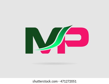 Letter M and P logo vector
