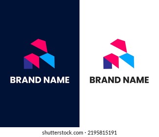 letra m y p marca moderna plantilla de diseño de logotipo