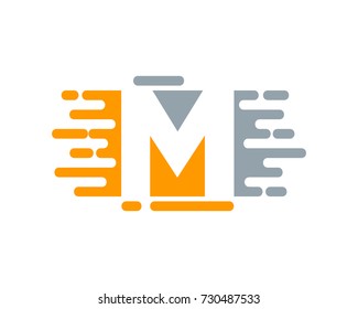 Letter M Paint Color Icon Logo Design Element