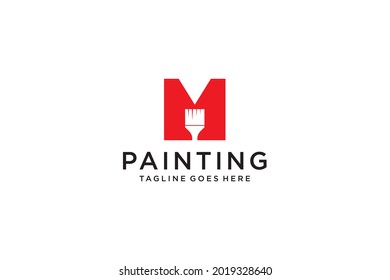 Letter M for paint logo, paint services logo, paint logo vector